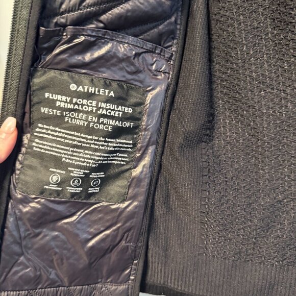 Athleta Flurry Force Insulated Primaloft Jacket Black Small - Picture 5 of 6